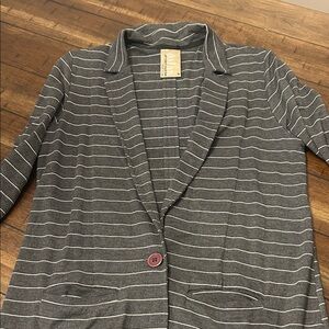 Dolan by Anthropologie Gray Striped Women's Blazer Size M GUC